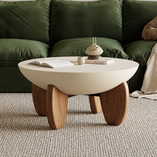 Ikai Center Coffee Table | Teak Wood | White Deco