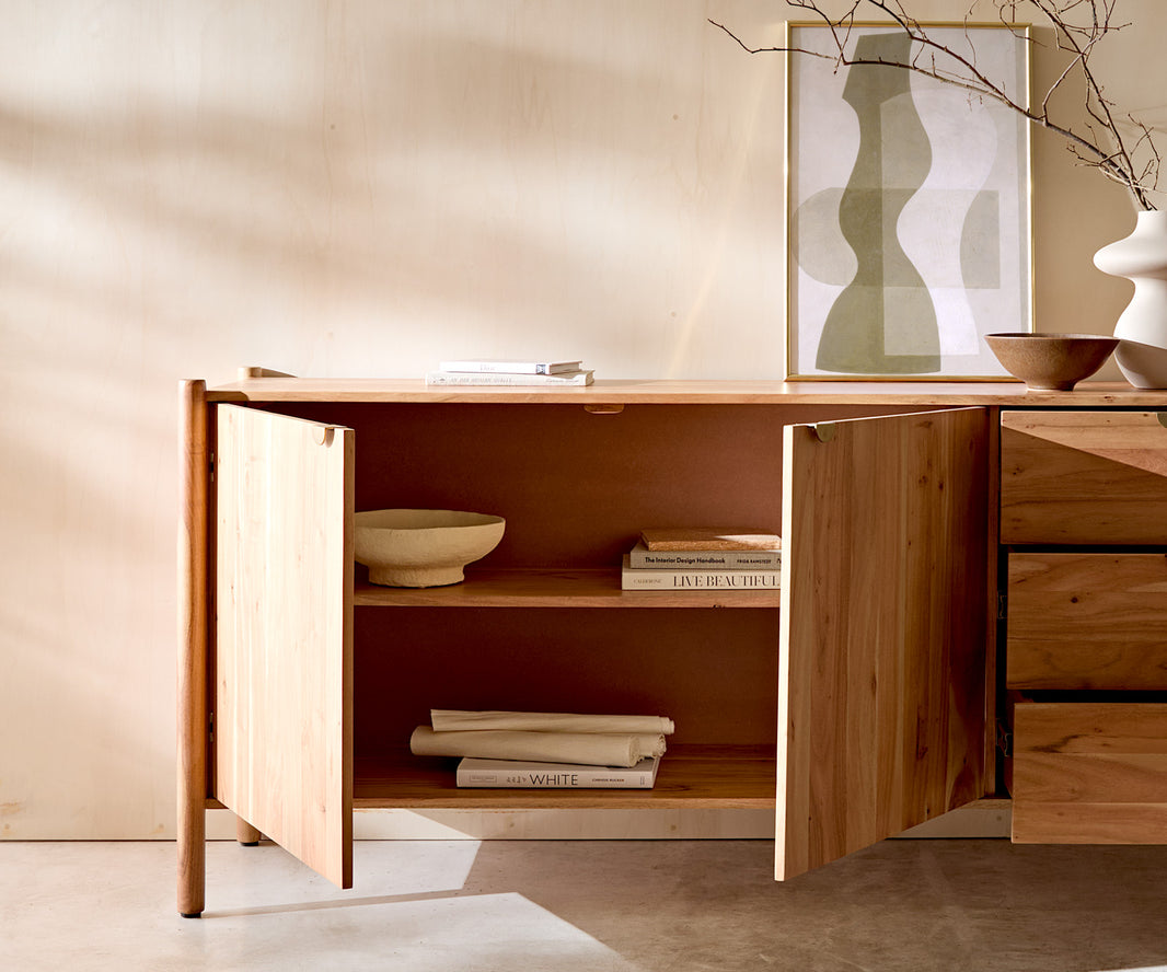 Arbor Verve Sideboard Acacia Wood 2 Door 3 Drawers