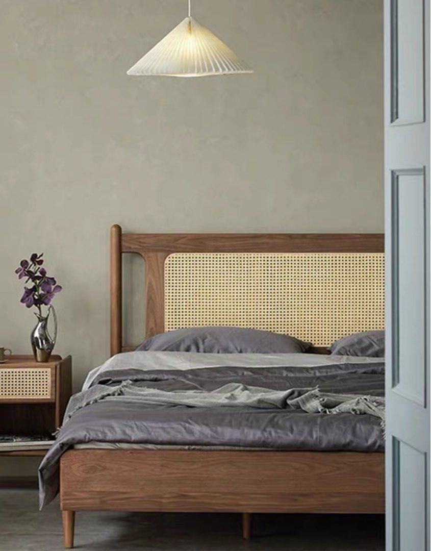 The Willow Frame Bed Solid Acacia Wood Rattan Cage