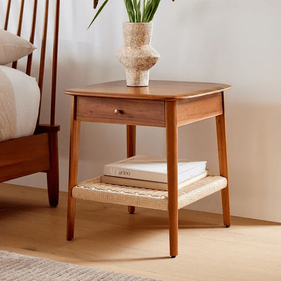 The Nocturne Bed Side Table | Acacia Wood