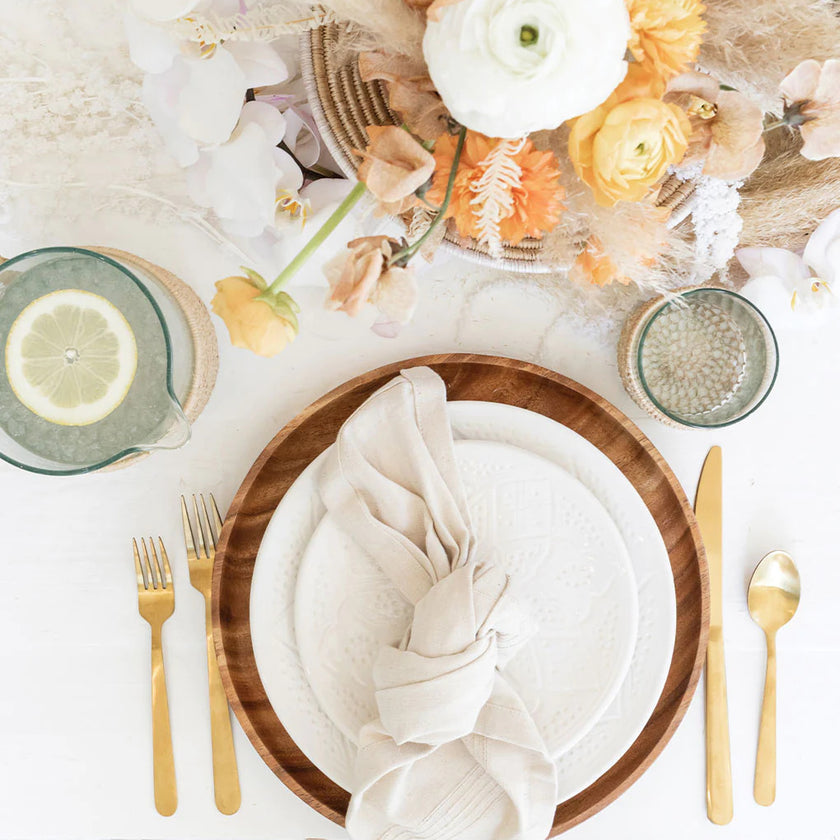 Wooden plate set of 3 small medium and large Tableware