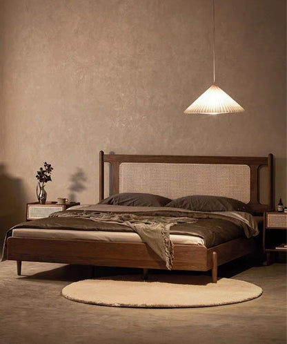 The Willow Frame Bed Solid Acacia Wood Rattan Cage