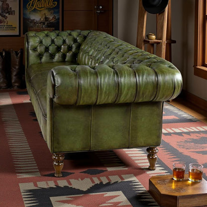The Echelon Chesterfield Three Seater Sofa | Genuine Leather