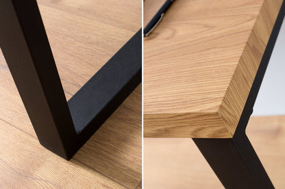 Malda Desk Study And Office Table | Acacia Wood Top | Metal Legs