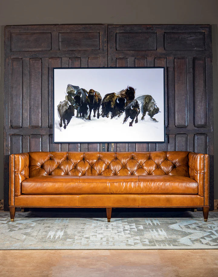 The Chatsworth Chesterfield Three Seater Sofa | Caramel Brown