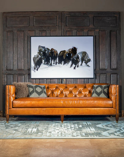 The Chatsworth Chesterfield Three Seater Sofa | Caramel Brown