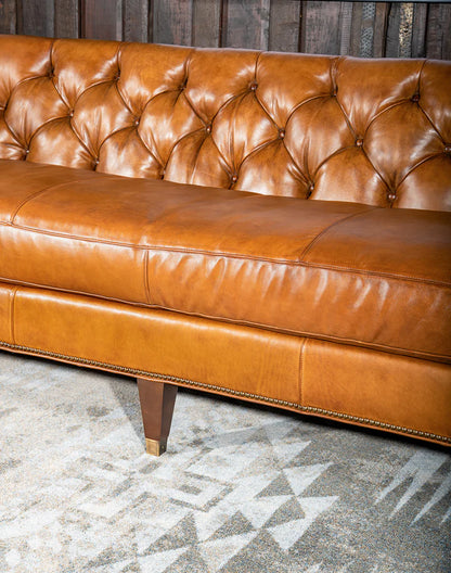 The Chatsworth Chesterfield Three Seater Sofa | Caramel Brown