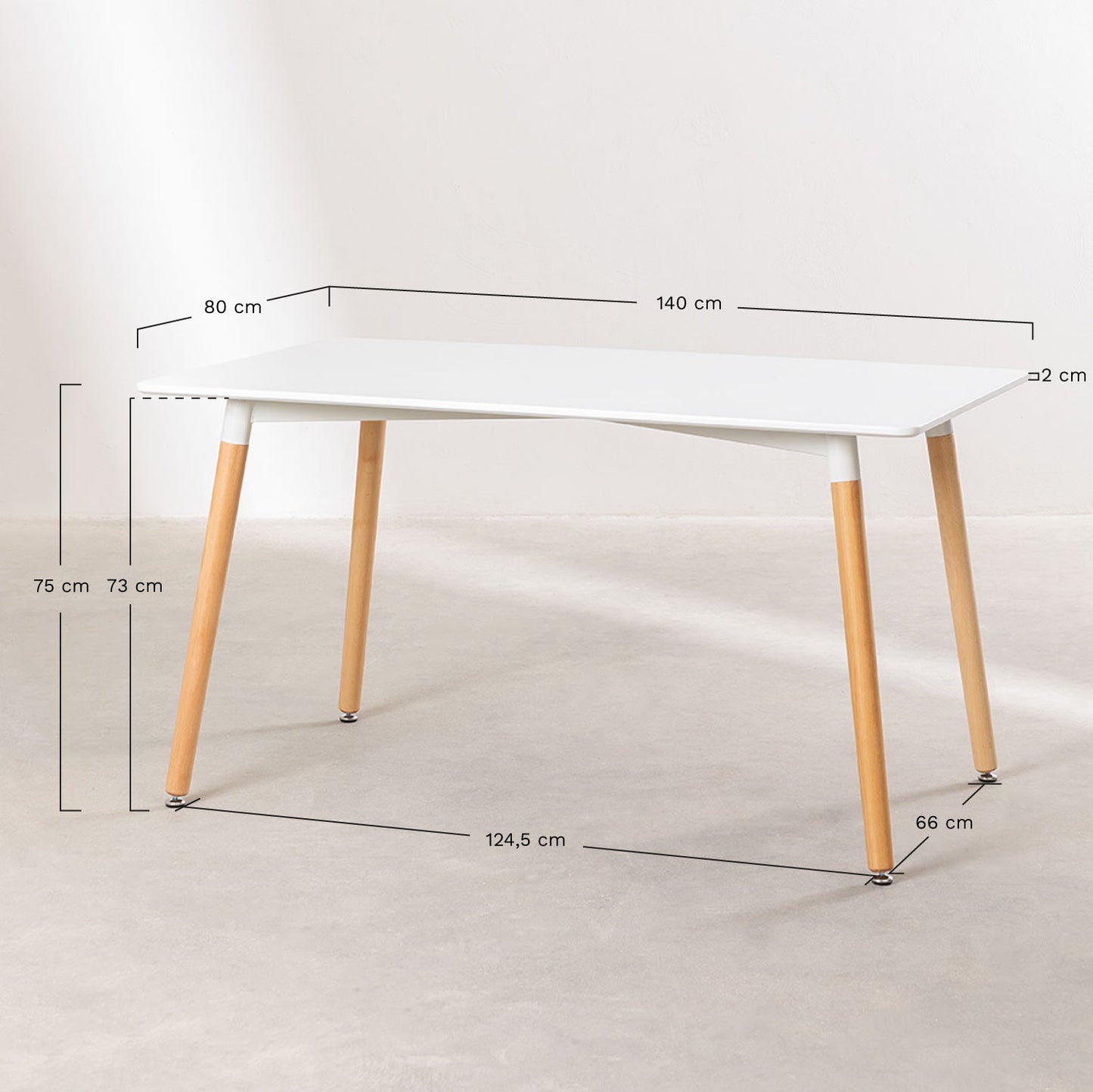 The Apis Dining Table | White Finish | Solid Wood