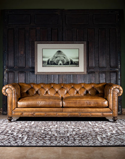 The Cotswold Chesterfield Three Seater Sofa | Caramel Brown