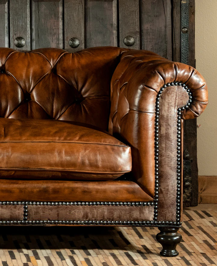 The Blenheim Chesterfield Three Seater Sofa | Dark Caramel Brown