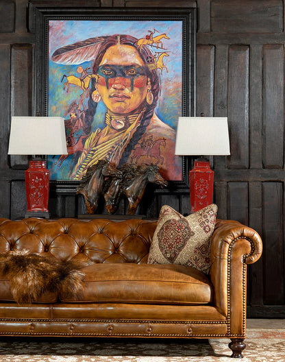 The Cotswold Chesterfield Three Seater Sofa | Caramel Brown
