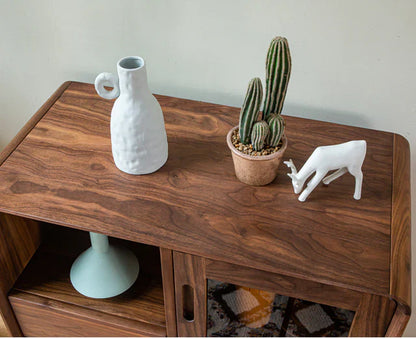 Morocco Low Cupboard Cabinet Storage | Premium Teak Wood | Dark Finish