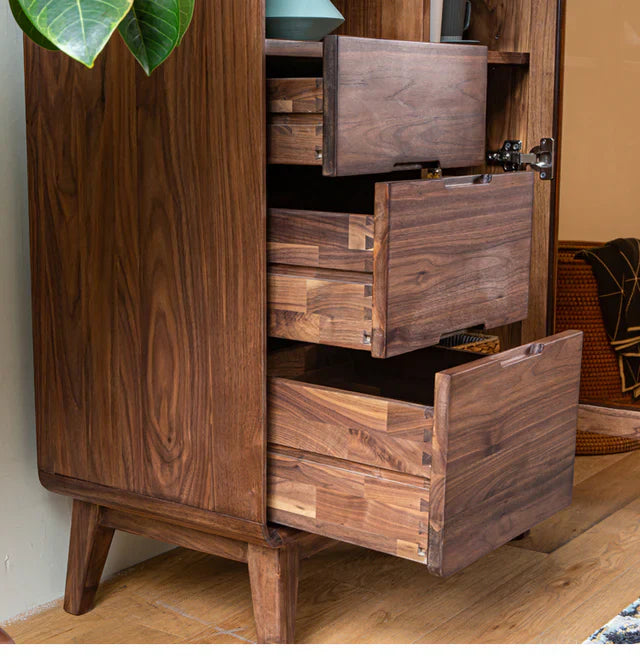Morocco Low Cupboard Cabinet Storage | Premium Teak Wood | Dark Finish
