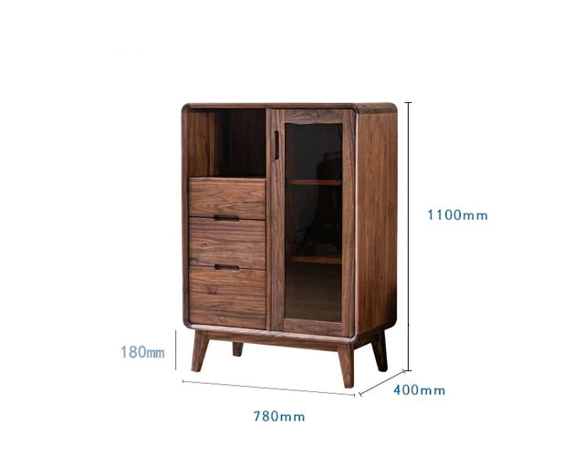 Morocco Low Cupboard Cabinet Storage | Premium Teak Wood | Dark Finish