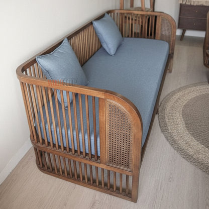 Berlin Premium Rattan And Wood Sofa Set | Premium Teak Wood