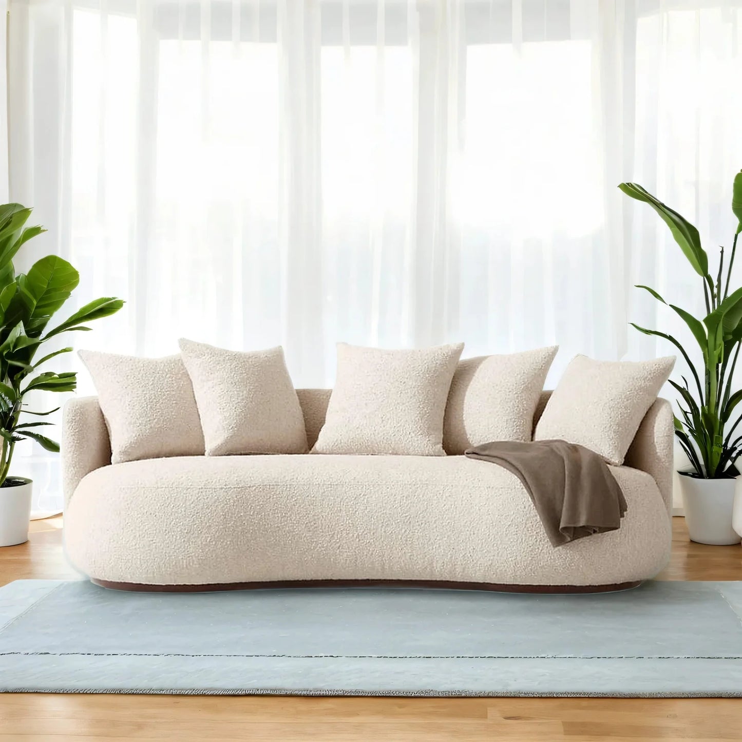 The Solace Three Seater Sofa | Boucle Fabric