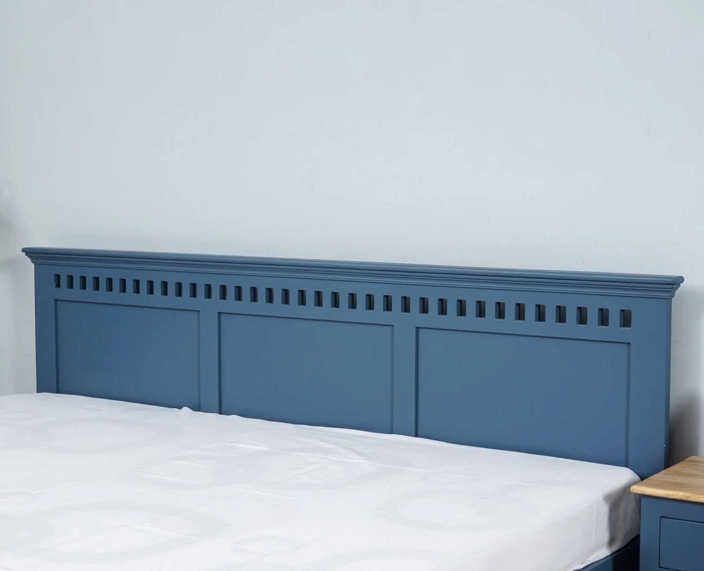 Blossom Blue Platform Bed | Mango Wood