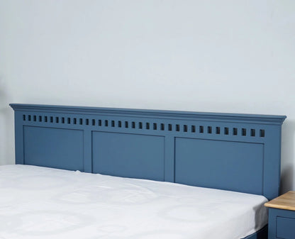 Blossom Blue Platform Bed | Mango Wood