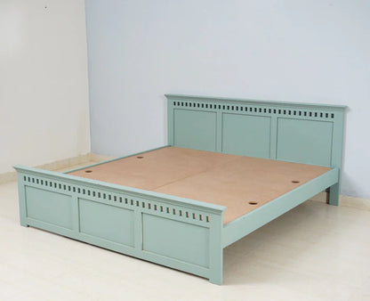 Blossom Green Platform Bed | Mango Wood