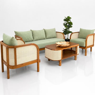 The Mehnok Sofa Set 3+1+1 | Teak Wood