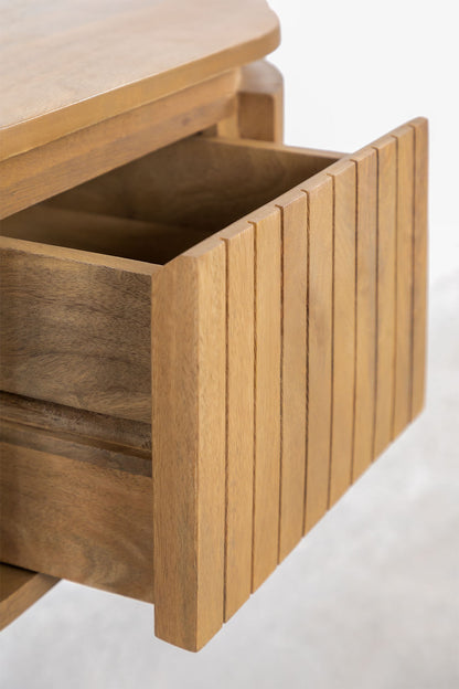 The Marina Bed Side Table | Mango Wood | Natural Finish