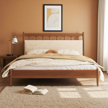 The Satori Upholstered Bed | Sheesham Wood
