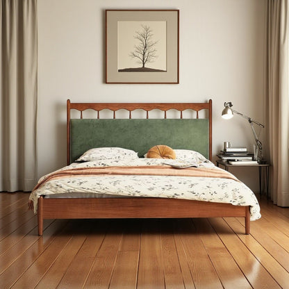 The Satori Upholstered Bed | Sheesham Wood