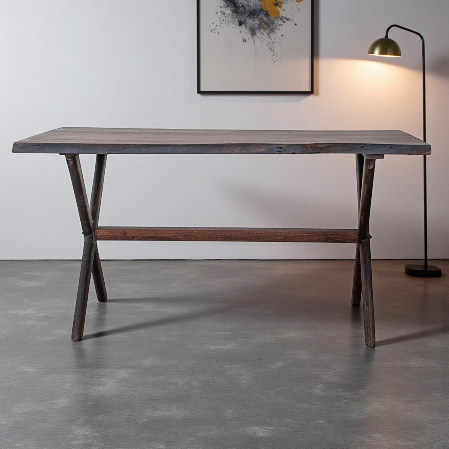 The Century Live Edge Dining Table | Acacia Wood | Provincial Teak Finish
