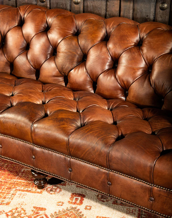 The Kensington Chesterfield Three Seater Sofa | Caramel Brown