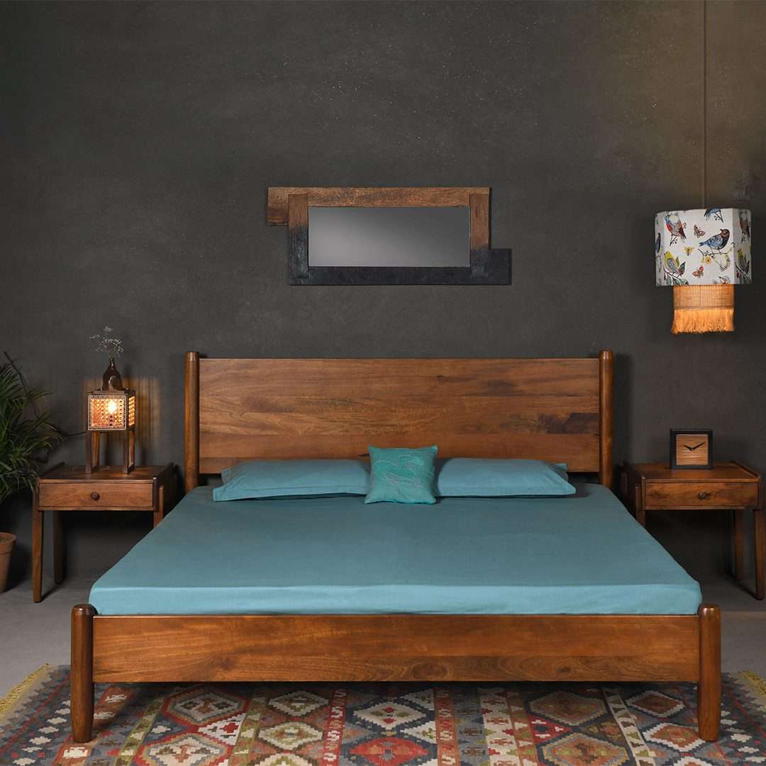 Arden Platform Bed | Premium Mango Wood | Provincial Teak Finish