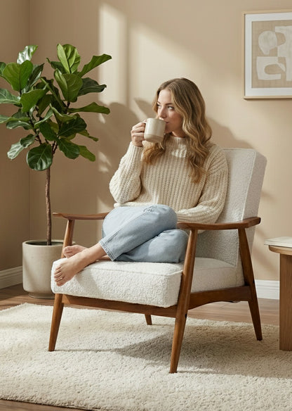 The Halcyon Mid-Century Modern Arm Chair | Teak Wood