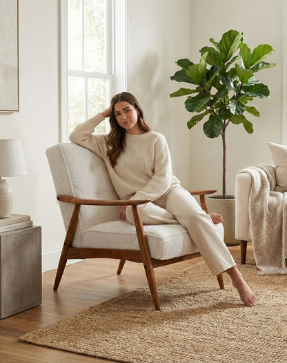 The Halcyon Mid-Century Modern Arm Chair | Teak Wood