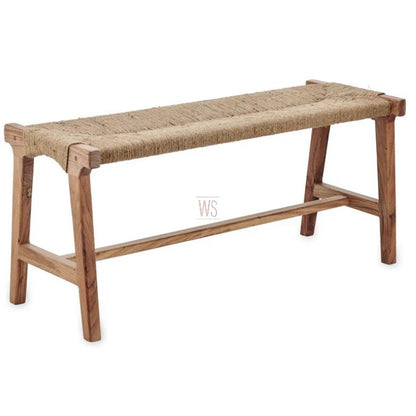 Vela Rope Woven Bench | Acacia Wood