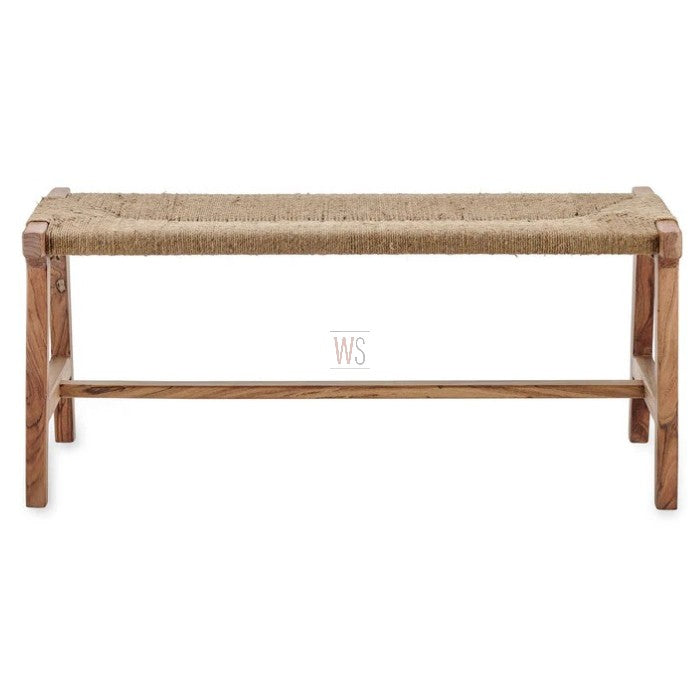 Vela Rope Woven Bench | Acacia Wood