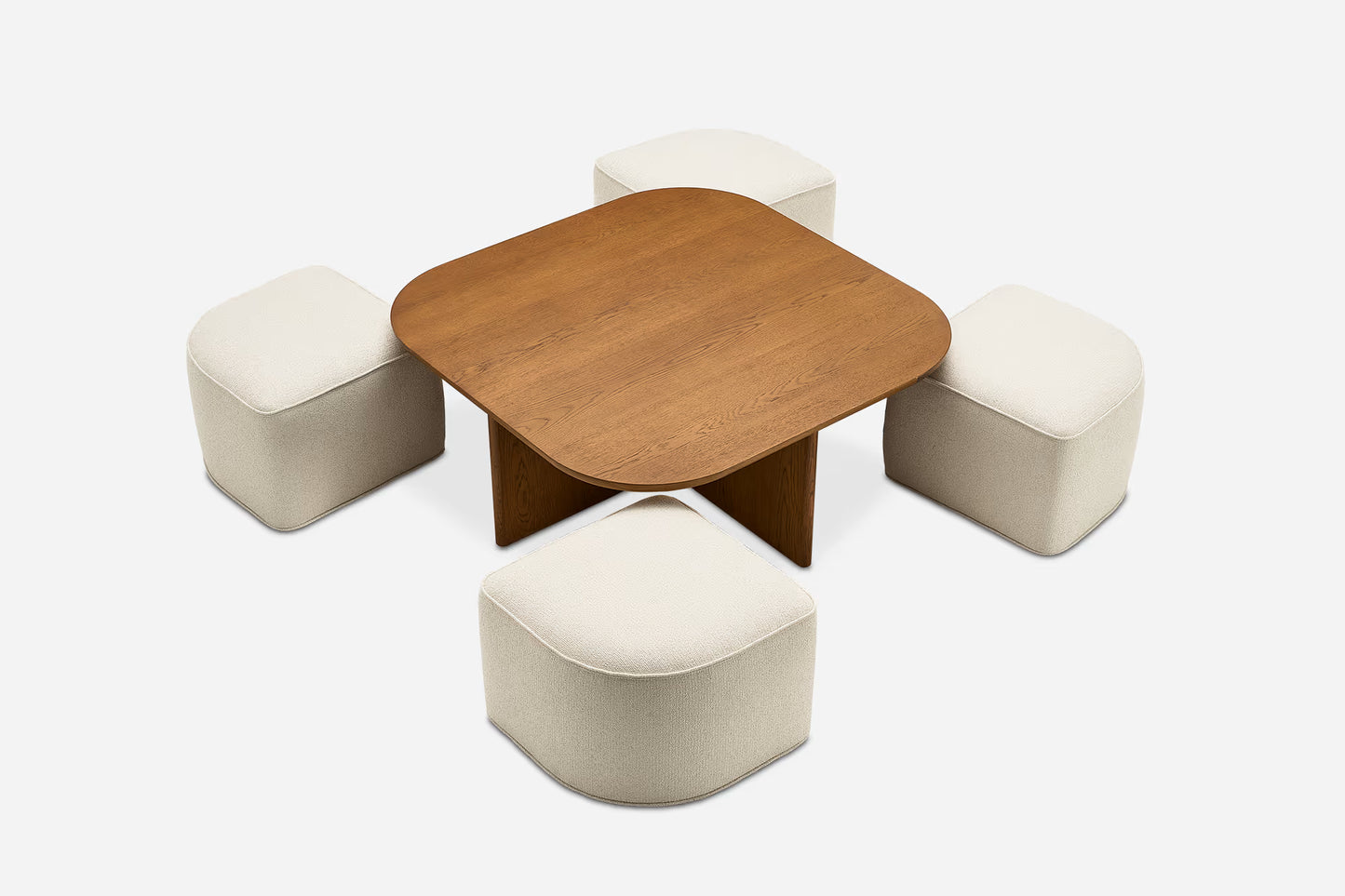 Magana Centre Coffee Table With 4 Seating | Premium Oak Wood