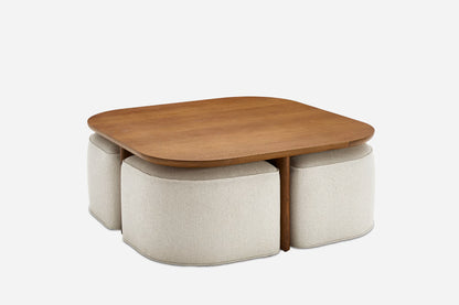 Magana Centre Coffee Table With 4 Seating | Premium Oak Wood