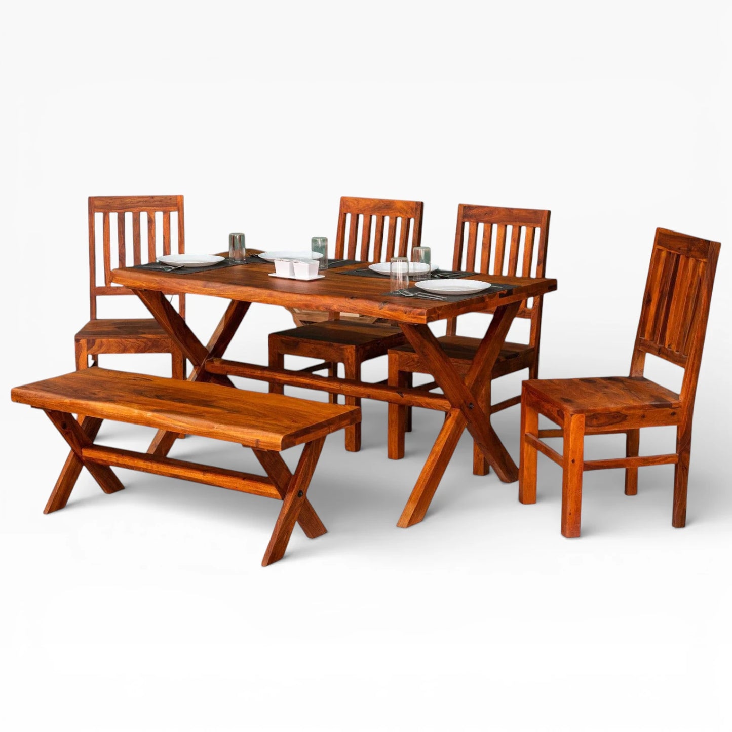 Heritage Dining Table Set | Sheesham Wood
