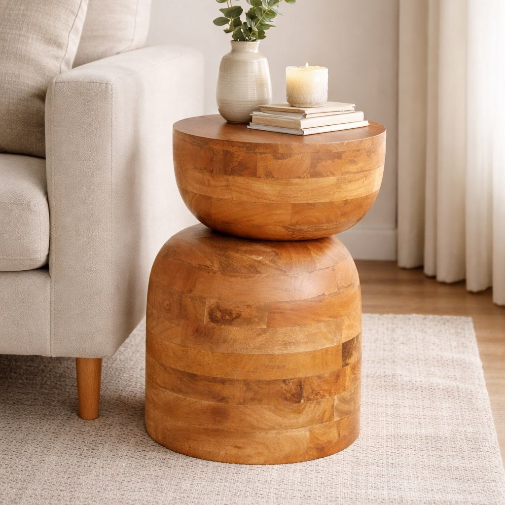 Tilt Head Accent Table Mango Wood