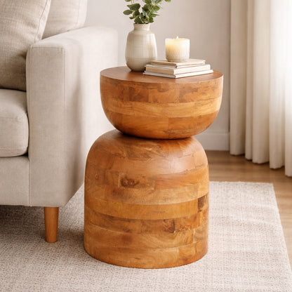 Tilt Head Accent Table Mango Wood