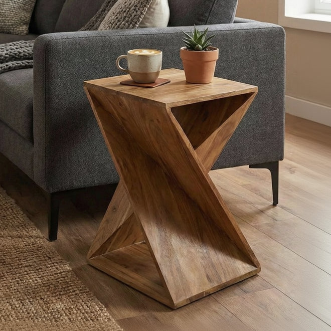 The Rohida Side Table | Acacia Wood
