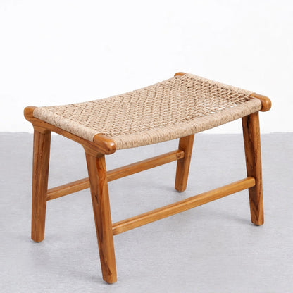 The Lumina Outdoor Rope Chair With Stool | Premium Acacia Wood
