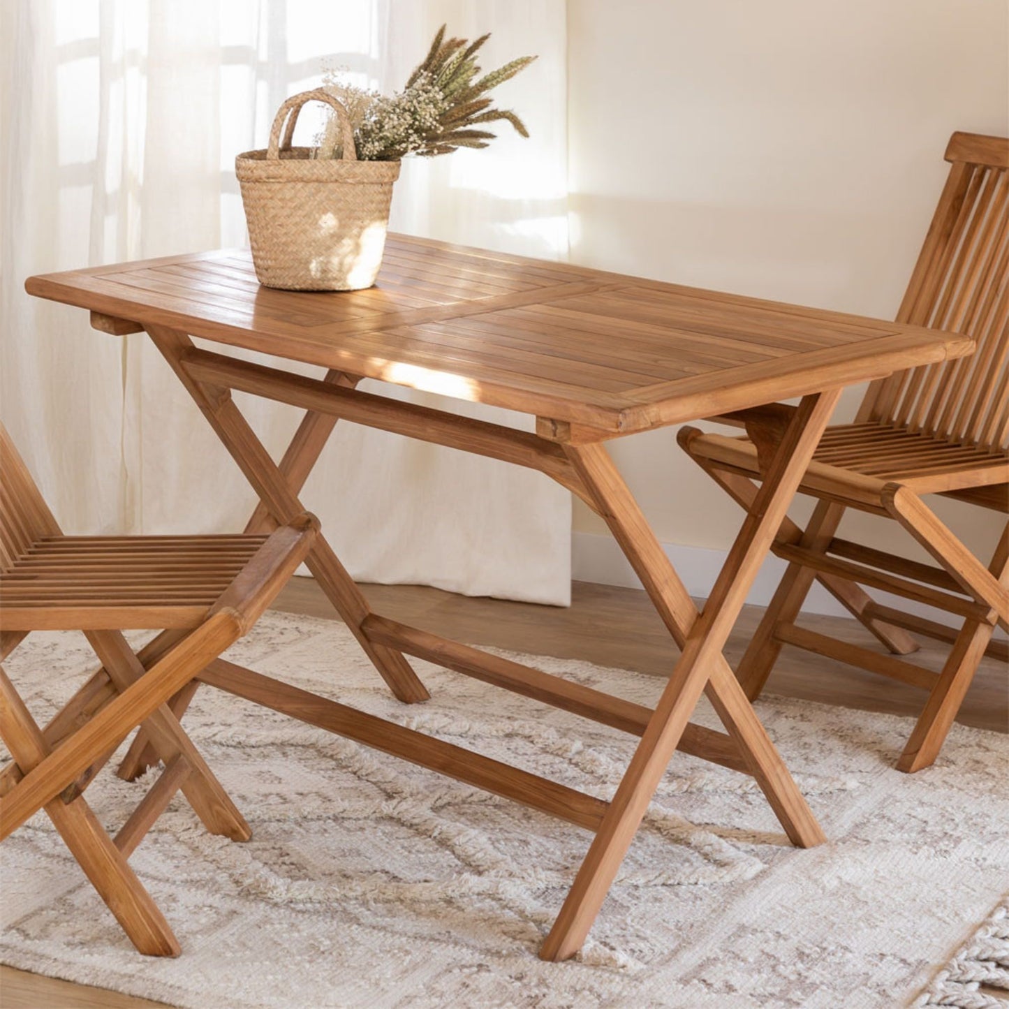 Galeno 6 Seater Foldable Dining Table Wooden | Natural Finish
